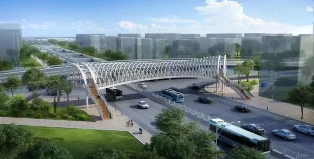 量身定做！煙臺大海陽人行過街天橋亮相